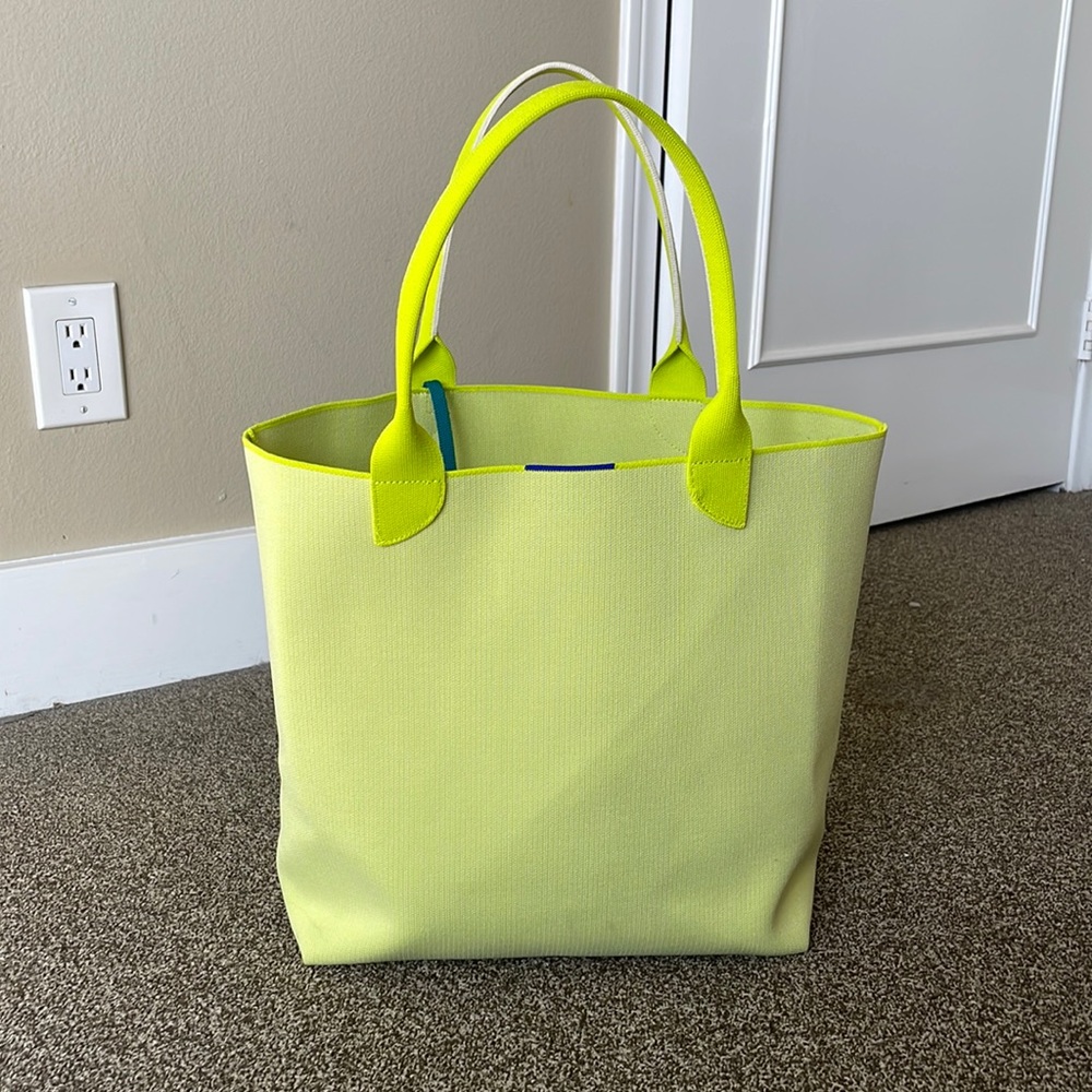Rothy's The Lightweight Tote in Lemon Lime - machine washable and gently used!